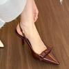 Elegant temperament bow high heels 2025 autumn new thin heel bag head strap pointed fashion sandals women