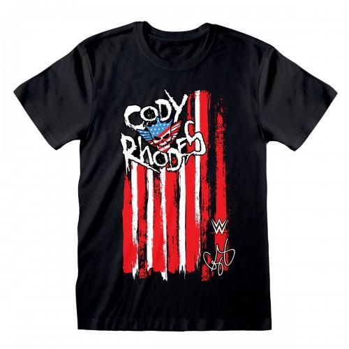 WWE Unisex Adult Cody Rhodes American Flag T-Shirt