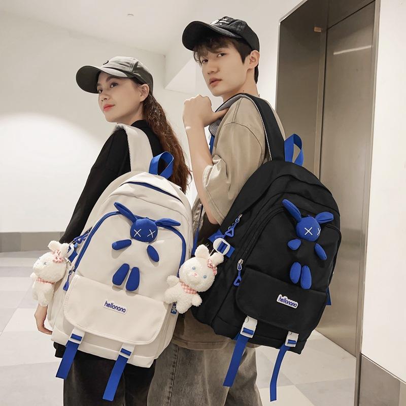 

New Backpack Schoolbag for Men and Women Campus Style Junior High School Students Fashionable Simple College Style Backpack Without pendant