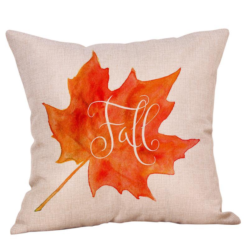 Thanksgiving Maple Leaf Pattern Soft Sofa Cushion Pillowcase 45x45 cm