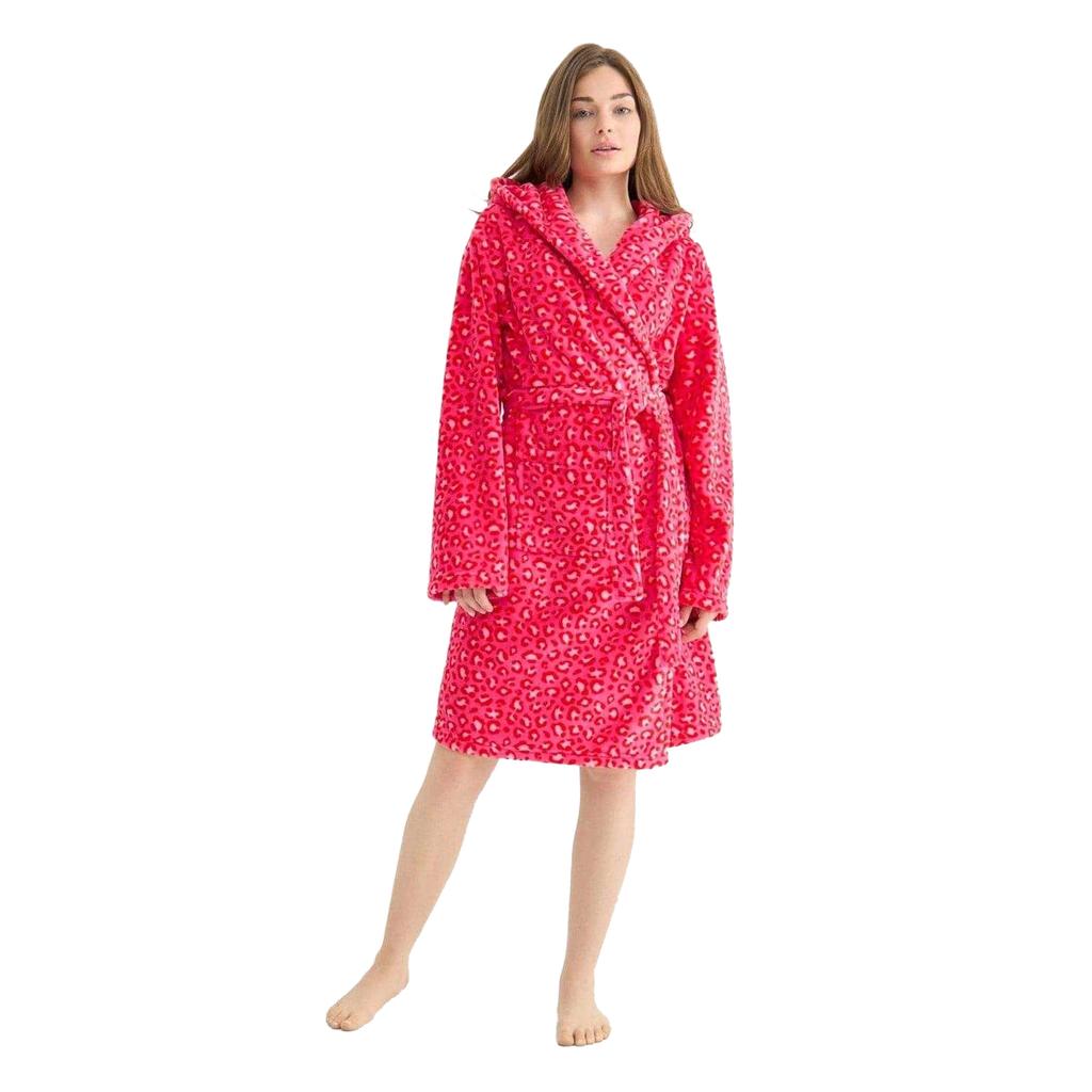 Urban Threads Womens/Ladies Leopard Print Fleece Robe