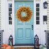 Artificial Fall Wreath for Front Door Autumn Orange Leaf Wreath Farmhouses Indoor Outdoor Window Wall Door Home Decors