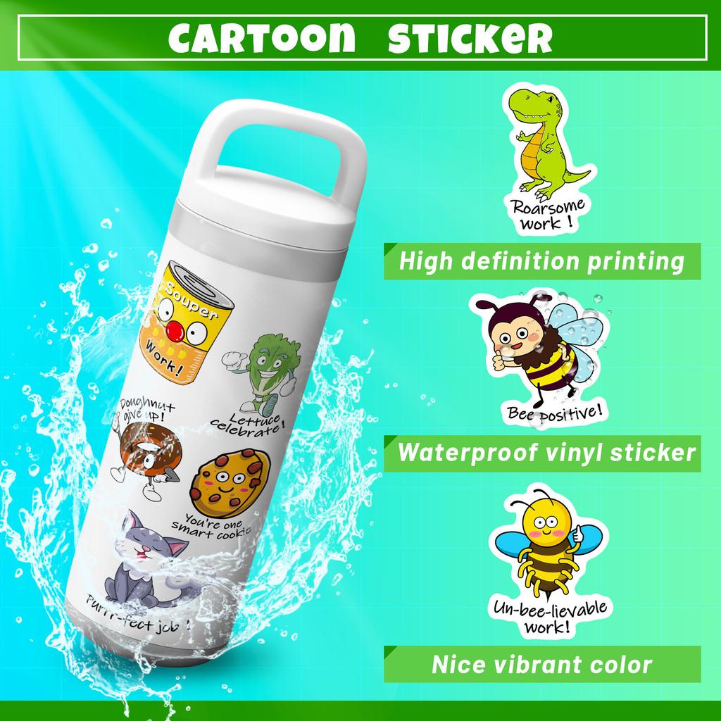 100 Pun Homophone Stickers Children's Fun Game Stickers Kindergarten English-style Cartoon Decoration