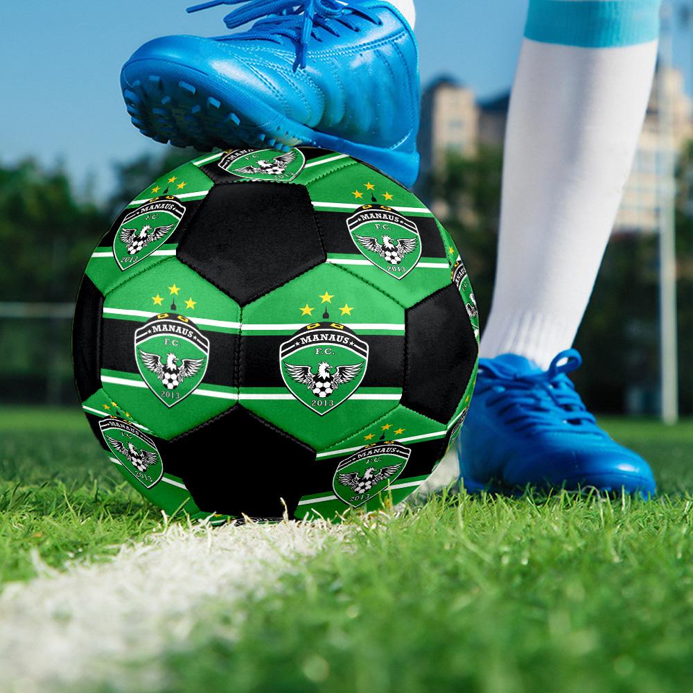 Manaus FC Indoor Soccer Ball Colorful All Ages Size 5 Machine Stitched PVC Competition Ready Durable High-Bounce