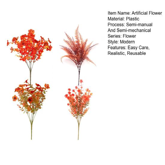 4/8/12/16/24/36 Peças Flor Artificial Realista Flor Falsa de Plástico Decoração de Mesa para Festa de Casamento Casa Escritório Plantas Artificiais Florescendo