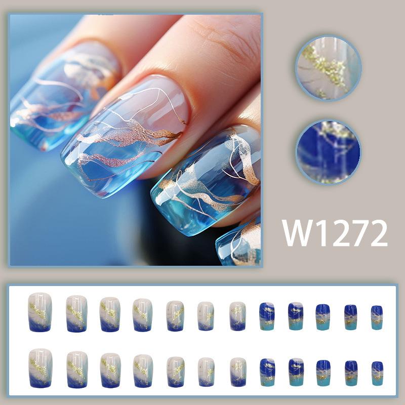 24 pezzi Unghie Finte 3D French Press On Y2k Amore Fiocco Dolci Mandorla Patch Ins Moda Ragazza Punte Unghie Finte Indossabili Copertura Totale