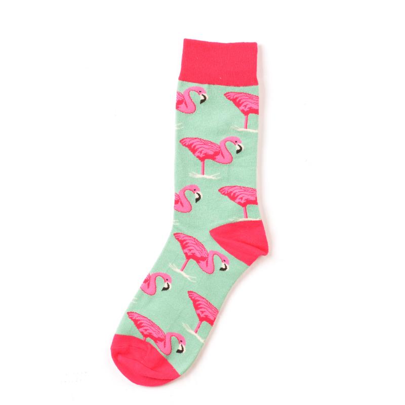 Șosete de modă Flamingos Jacquard Crew Sosete de bărbați Bumbac Hip Hop Bird Street Bărbați Sosete de skateboard