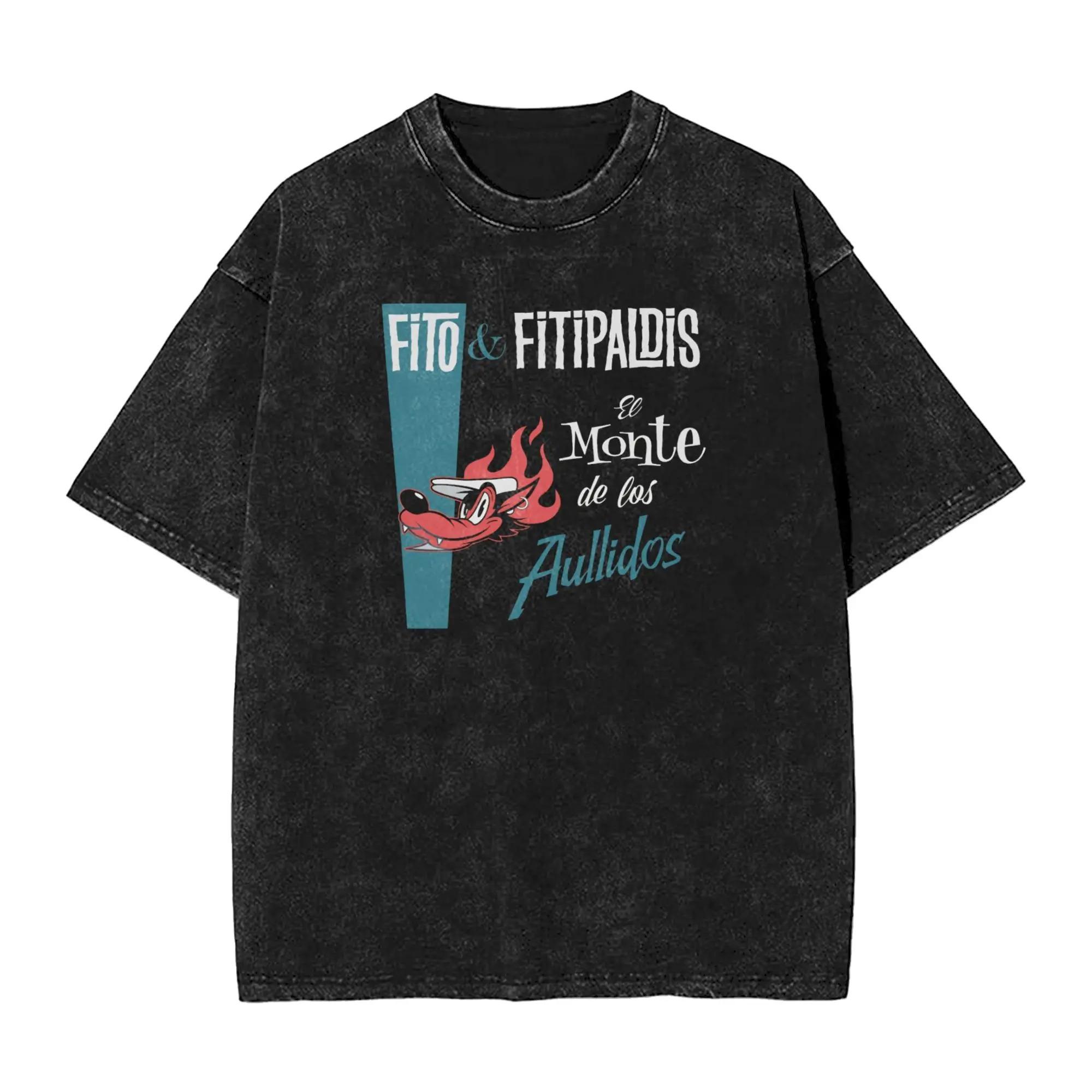 

Fito Fitipaldis Band Graphic Print Tshirt Unisex Women Vintage Washed Streetwear Harajuku Style Oversize Top Cotton Summer New Tee S