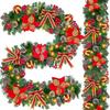 Artificial Christmas Wreath Door Hanger 180/270CM with Tree Vine Ornaments and Hat Decorations