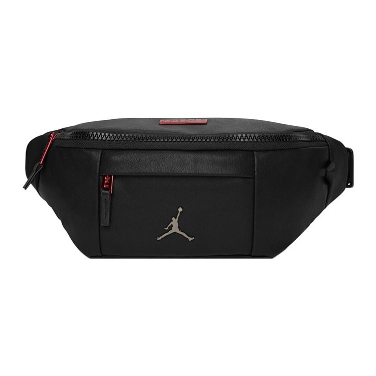 Jordan Air  Logo Zipper Crossbody Waist Bag Unisex bags Black HA5507-010 Black