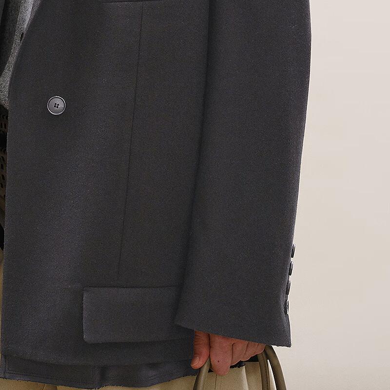 2026 Spring 100% Wool Loose Straight Long Blazer