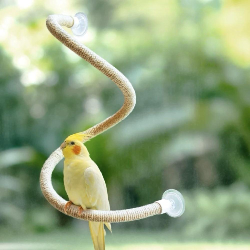 Hanfseil DIY Biegsame Sitzstange für Vögel Bequemer Griff Papageien Standstange Käfigzubehör
