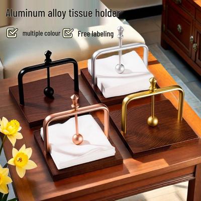 Trojuholníkový držiak na obrúsky z masívneho dreva a hliníka pre kaviarne a reštaurácie - Minimalistický dizajn ľahkého luxusu