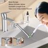 New Retractable Universal 1440°Swivel Robotic Arm Swivel Extension Faucet Aerator Kitchen Sink Faucet Extender 2 Water Flow Mode
