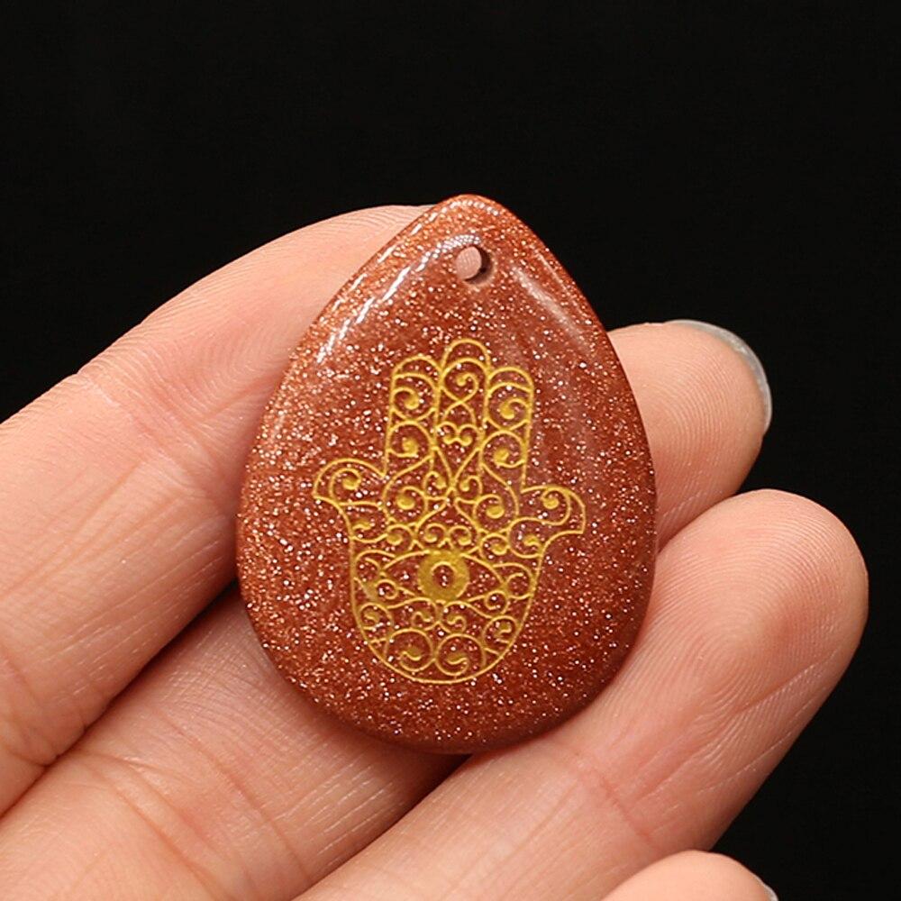 Reiki-Anhänger, natürliche Chakra-Heilung, Reiki-Palme, tropfenförmiger Anhänger für Schmuckherstellung, DIY-Halskette, Armband, Zubehör