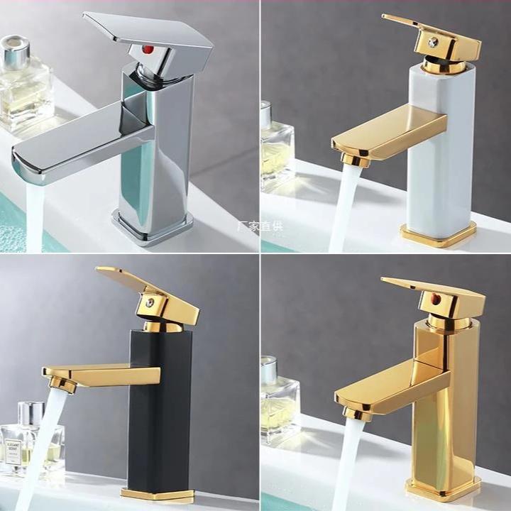 WashBasin Faucets Single Handle Hot and Cold Mixer Tap Deck Mounted Stainless Steel Bathroom Tap Household Modern Toilet Faucet