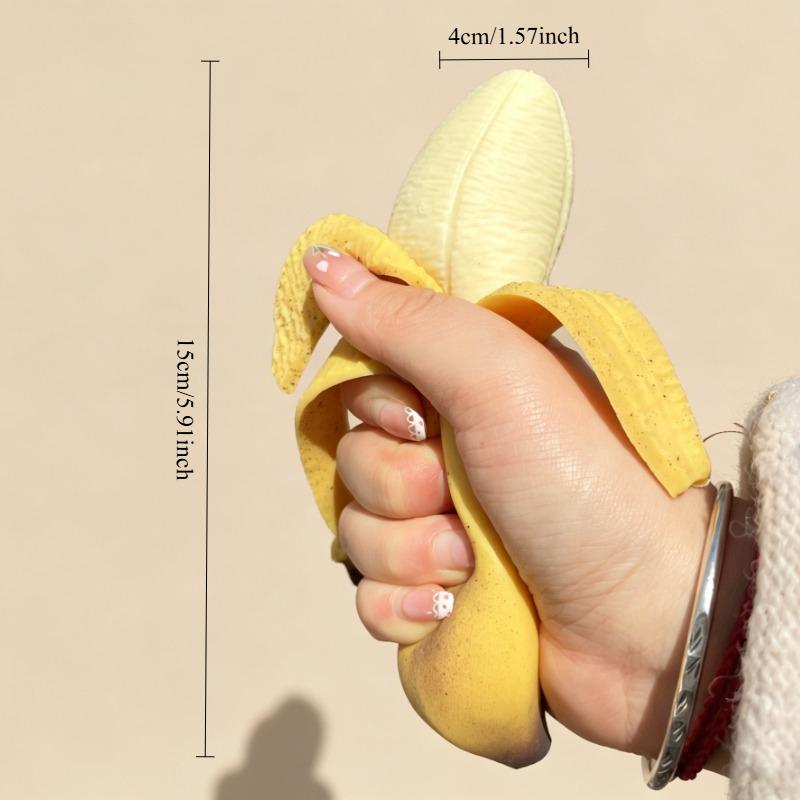 

Squishy Simulated Banana Squeeze Toys Fake Fruit Slow Rising Squeeze Stress Ball Fidget Toy Anti-Anxiety Squeeze Toy for Adult