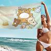 Kawaii Rilakkuma Bär Mikrofaser Decke Schnelltrocknende Strandtücher Übergröße Druck Super Saugfähige Pooltuch Decke