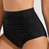 Women’s High-Waisted Swimsuit Stretch Ruched Swim Bottoms, Modest Bikini Pants for Beach and Pool