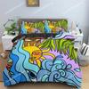 Abstract Human Face Duvet Cover Twin Full King Double Microfiber Mystic Artwork Comforter Cover Psychedelic Graffiti Bedding Set