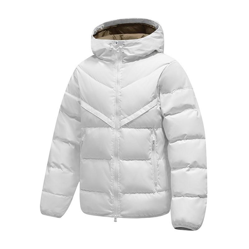 Mens Short Hooded Down Jacket Winter Lightweight Warm Parka With 90% White Goose Fill