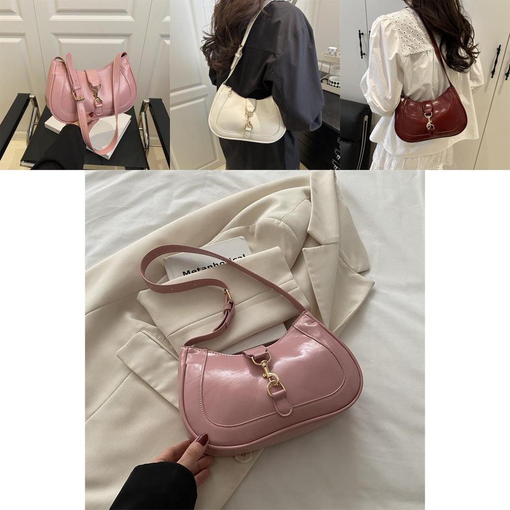 French Minimalist Crossbody Bag Pu Material Streetwear For Women