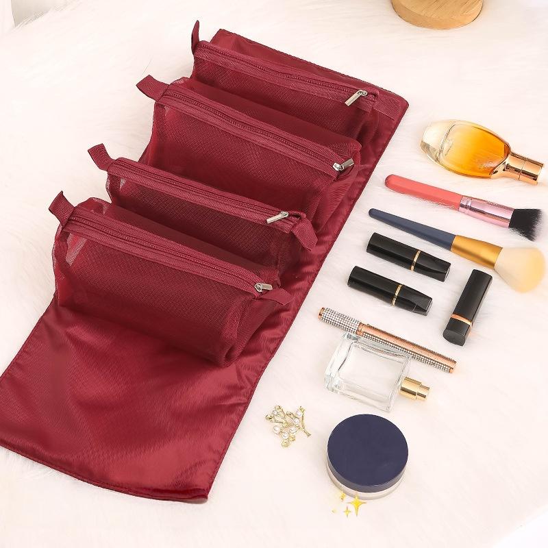 Detachable Makeup Bag Simple Women's Foldable Travel Cosmetic Storage Organizer Wash Bag Toiletry Bag