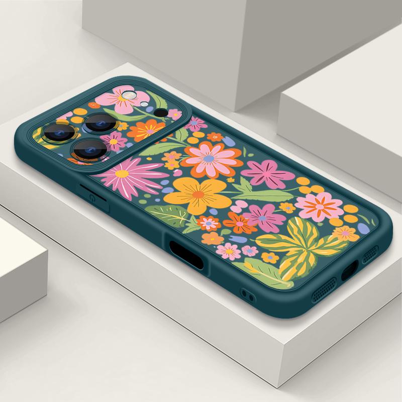

Чехол с узором из розовых цветов для iPhone 17 Air 16e 16 15 14 Pro Max 13 17 Pro Max 17 Pro 17 Противоударный Мягкий ТПУ Силиконовый Чехол для Телефона Фунда iPhone 13 Pro Max синий