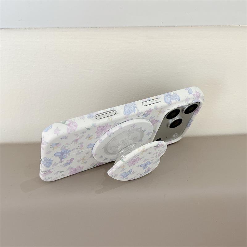 

Spring Blue-Purple Floral Magnetic Stand Case for iPhone 17/16 Pro Max/15 Pro iPhone 15 Pro Max