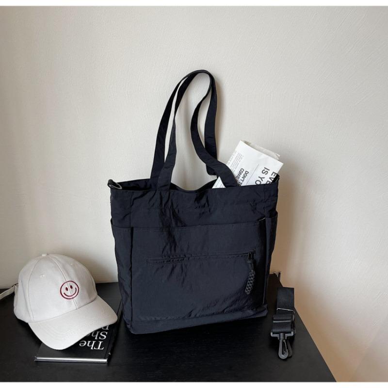 

New tote bag commuting large-capacity shoulder bag high-value college student niche high-end bag чёрный