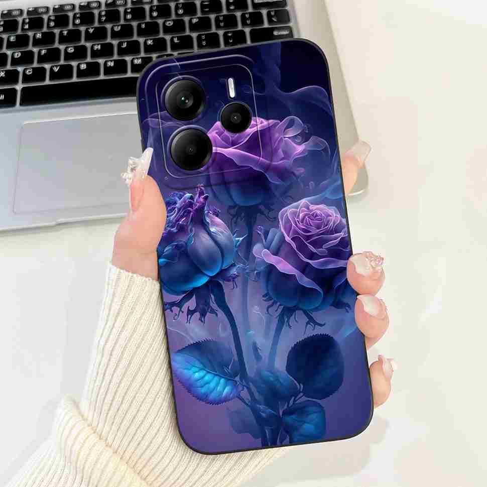 Luxury Rose Cover For Xiaomi Redmi Note 14 5G Case 6.67" Soft Slim Phone Case For Redmi Note 14 Note14 5G Capa Bags