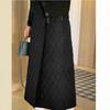Updated Winter Diamond-clip Cotton Skirt for Women with High-end Classic Style Elastic High Waisted A-line Mid-length