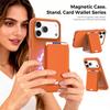 2 in 1 Detachable Card Holder Stand Fabric Phone Case For iPhone 17 Pro Max 16 Plus 15 14 13 12 11 Shockproof Portable Cover