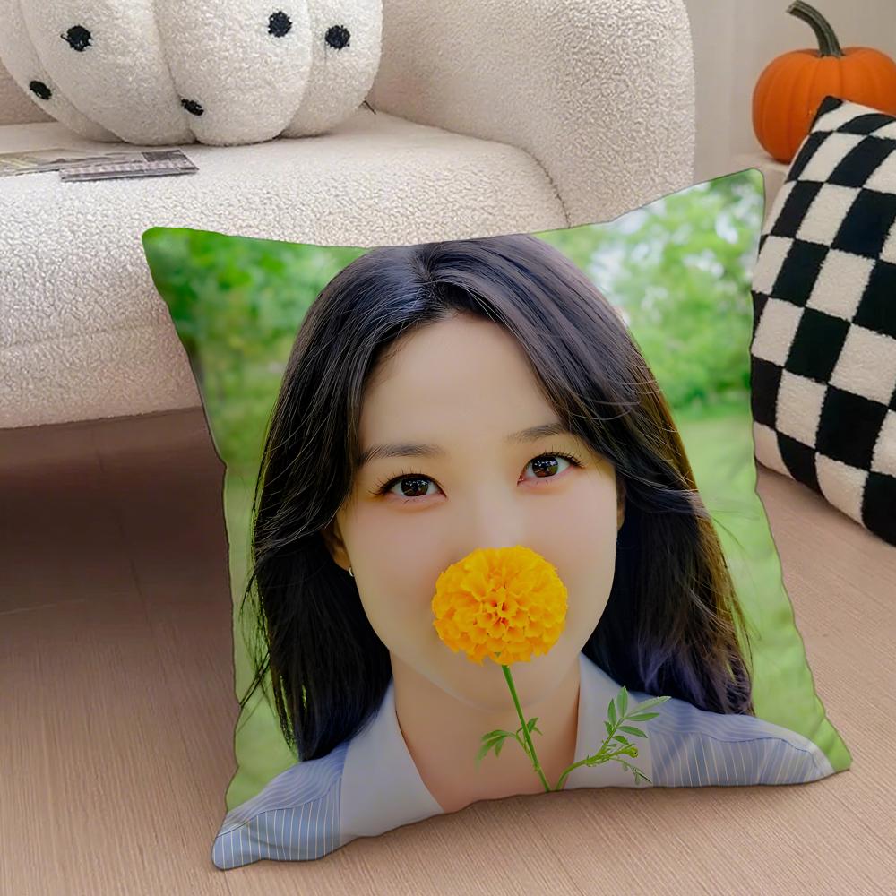 Talented Korean Beautiful Actress PPark Eunbin Cushion Cover Throw Pillow Cover Hidden Button Durable Polyester Chair Cushion