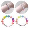 2Pcs Colorful Bead Sister Handchain Set Lettered Bangles Handcrafted Heart Bracelets for Siblings Friendship Bangle