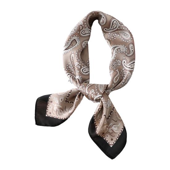 Silky Scarf Paisley Printing Smooth Texture Wrinkle-Resistant Windproof Imitation Silk Scarf Commuting Business Layering Neck Accessory