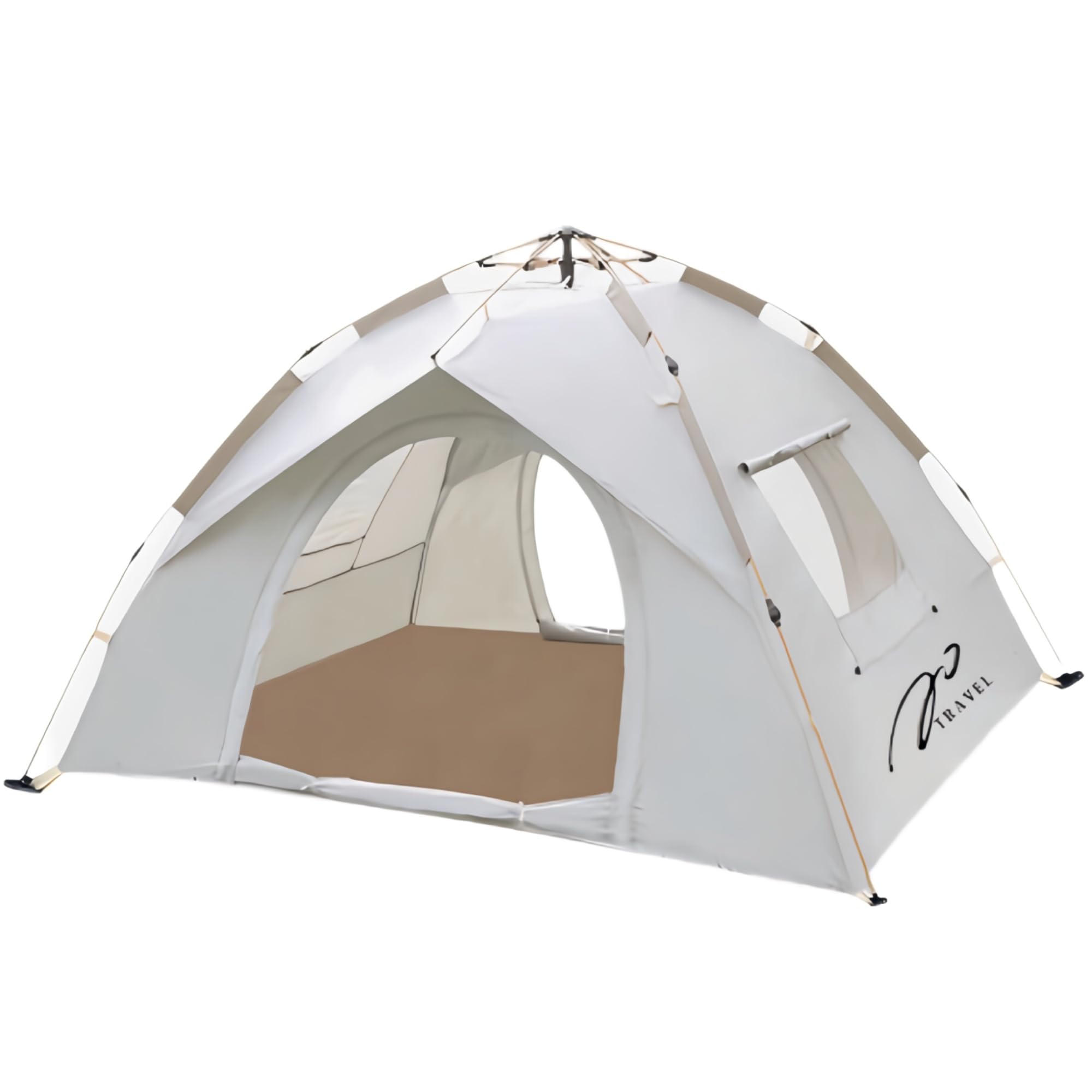 

ТУРИСТИЧЕСКАЯ Палатка на 2 человек легкая УФ 2000ммH2O водонепроницаемость простая установка за 10 дышащая компактная сумка для хранения для улицы бежевая Одно касание люди,