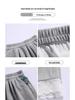 2025 Women's Gray Lace-Trim High Waist Wide-Leg Summer Shorts