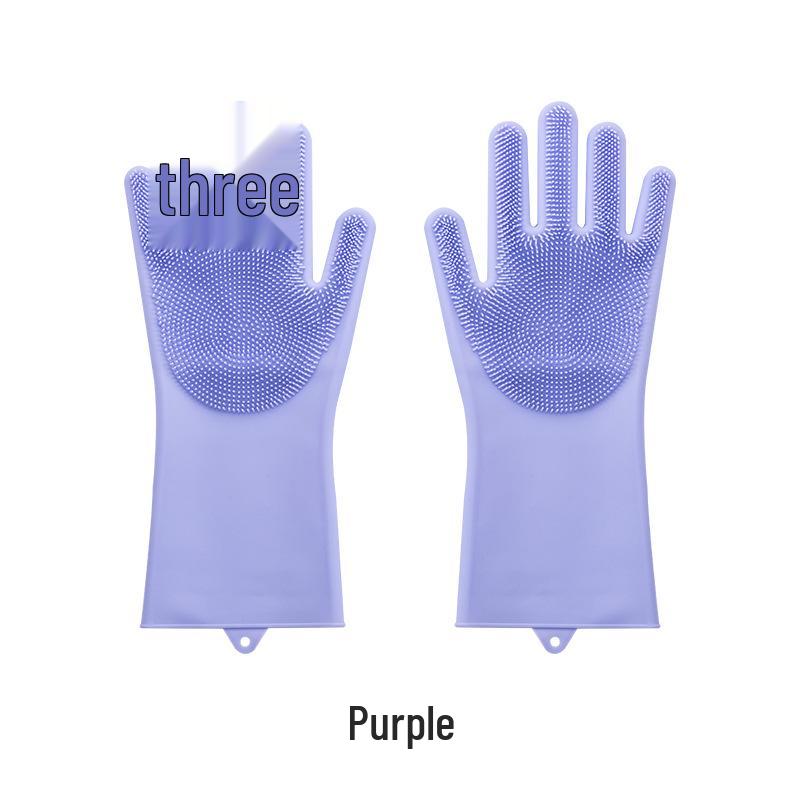Magic Silicone Dishwashing Gloves - Durable, Waterproof Rubber Kitchen Gloves for Women, Household Cleaning, Scrubber, Dishwashing.