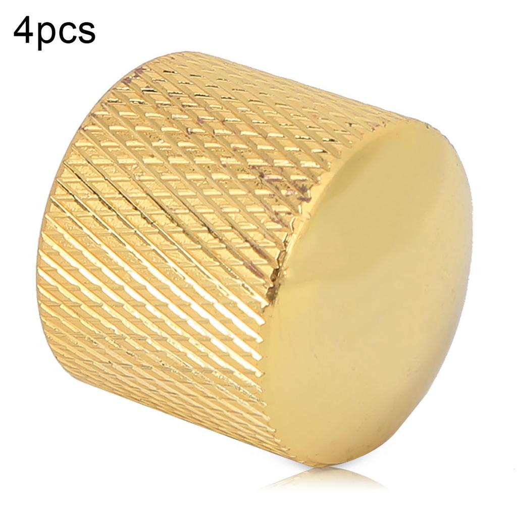 4 Pcs Durable Dome Knob Volume Tone Control Replacement Parts for Electric Guitar Bass(Gold)