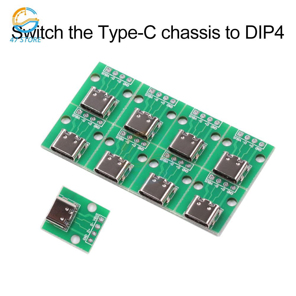 10/5/1pcs USB Type-C Breakout Board Jack 3.1 Female Connector Jack Charging Port Socket With Solder Wire PCB Converter Board