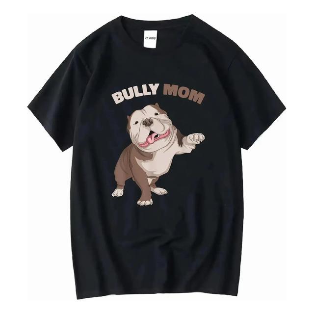 Bully Mom American Pitbull T-shirt With Cartoons Of XL