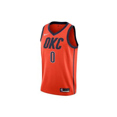 NBA Earned Edition Russell Westbrook Oklahoma City Thunder Fan Jersey Men Jerseys Orange BQ1171-891