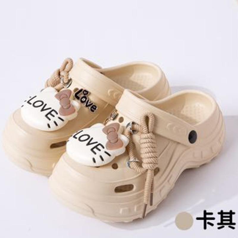 New hole shoes women's indoor and outdoor stepping on shit feeling comfortable and breathable eva slippers thick-soled slippers wholesale