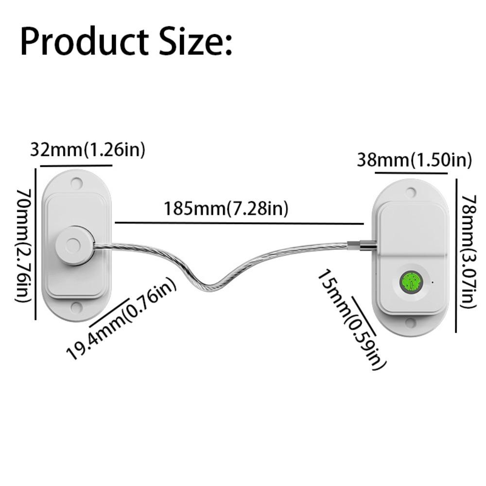 

Интеллектуальный лимит Перезаряжаемый замок с отпечатком пальца Защита безопасности Замок для холодильника Домашняя безопасность белый
