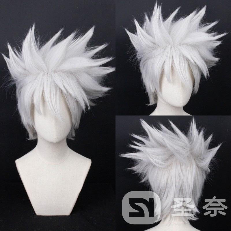 Japanse Anime Hatake Kakashi Cosplay Zilveren Pruik Rolspel Kort Gekapt Haar Kostuums One Size