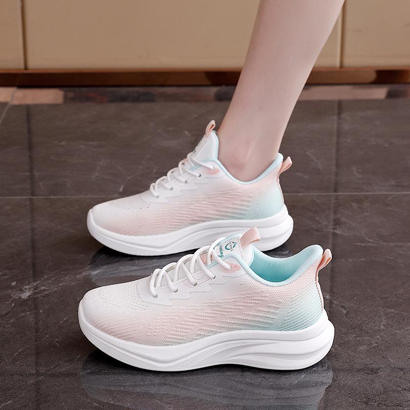 2025 spring new Korean version breathable fly-woven women's shoes ins tide student running sports shoes casual shoes FZ6606