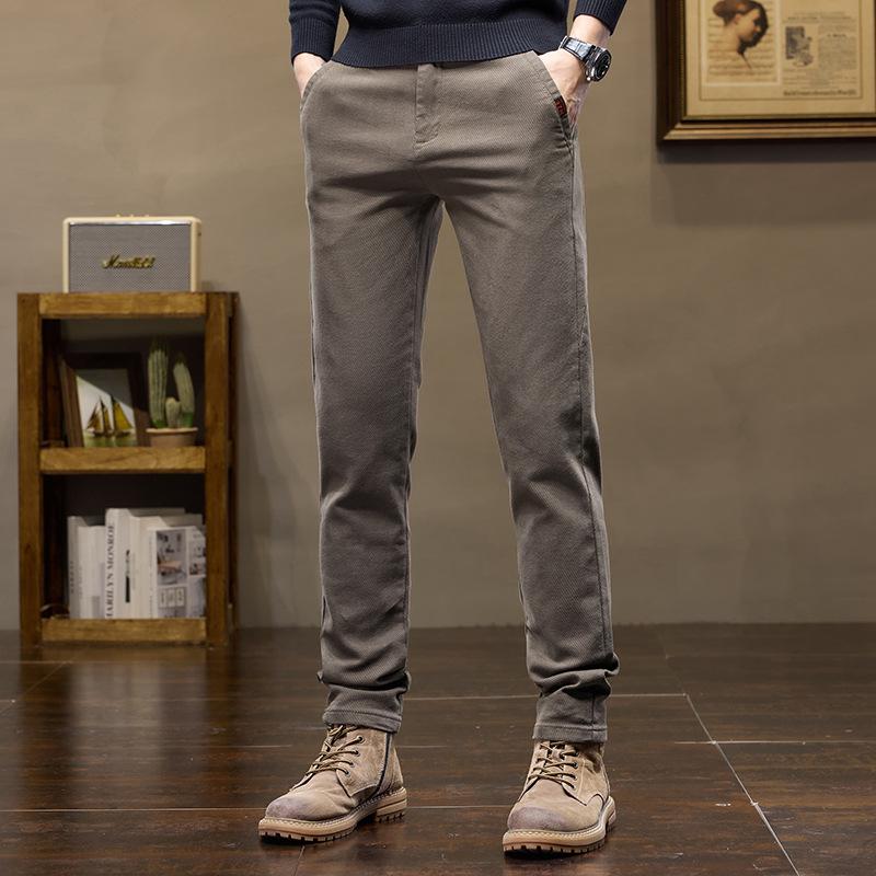 

2024 Новые осенне-зимние мужские повседневные свободные прямые брюки модного бренда с плюшевыми легкими роскошными длинными брюками 40