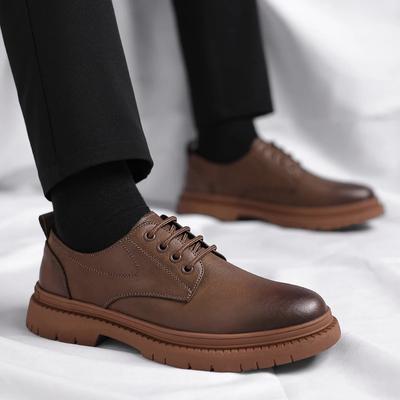 Fashion Men Derby Shoes Lace Up Oxfords Hole British Summer Office Casual Business Dress Shoes Men Leather Fashion Wedding Shoes