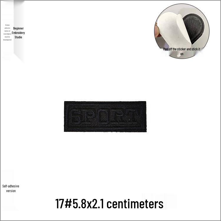Self-Adhesive Black Letter Embroidery Patch for Clothing